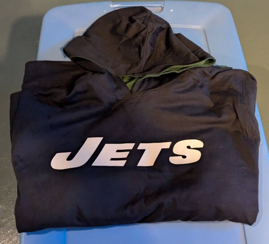 NFL Reebok Apparel New York Jets Reversible Hooded Sweatshirt Size Large