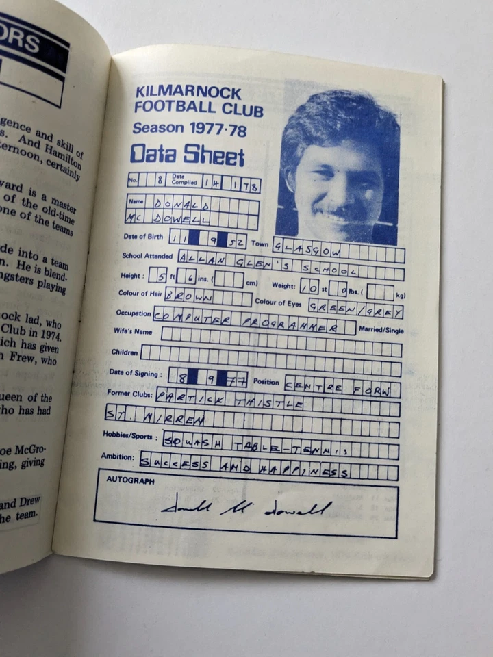 Kilmarnock v Hamilton Scottish Football Programme 1978 - Image 4 of 4