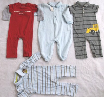 BOY 18 M: NWT ~THE CHILDREN'S PLACE~ COVERALL ROMPER + 3 ROMPERS: RADIO FLYER +