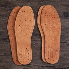 1 Pair Cowhide Insoles For Shoes Men Comfortable Deodorant Casual leather Insole