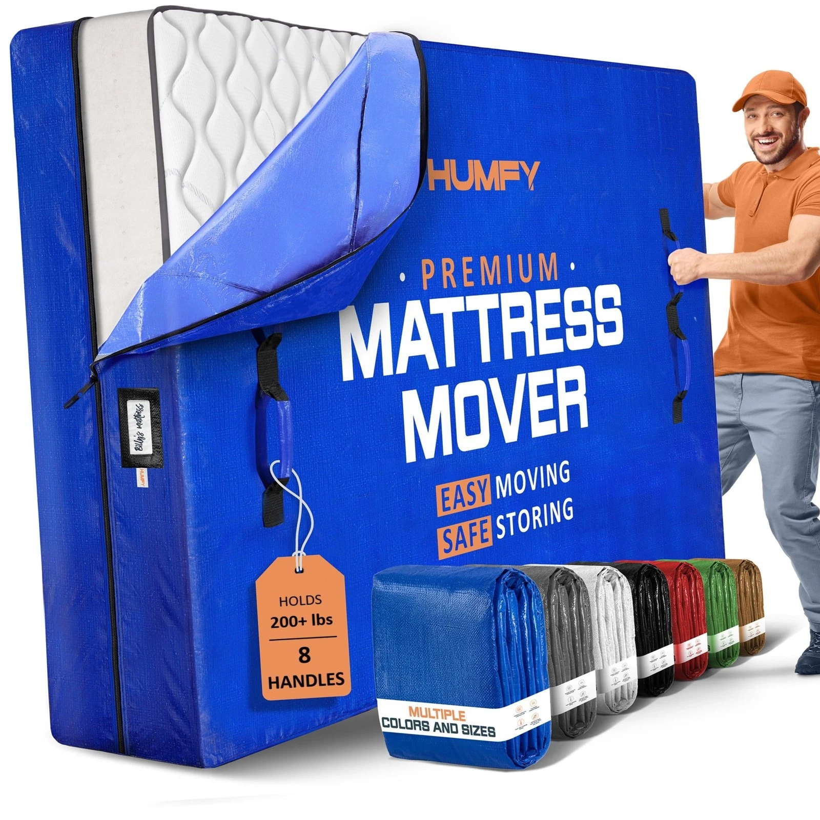 Mattress Bags For Moving With 8 Handles – Queen Mattress Moving Bag – Tear-Pr...