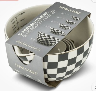 Thyme & Table 5-Piece Batter Bowl & Measuring Cup Set   Signature Collection