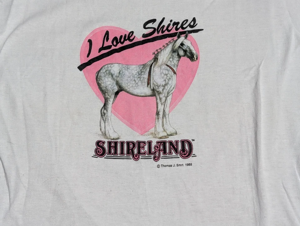 Vintage Shireland Horse Heart Equestrian Heart Park T Shirt Youth Medium - Image 2 of 4