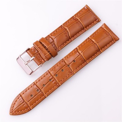 Quick Release Double-sided Genuine Leather Watch Strap Pin Buckle Band 18mm-24mm