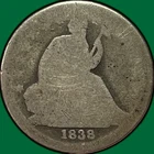 1838 Large Stars Seated Liberty Dime Poor PR Coin #38857