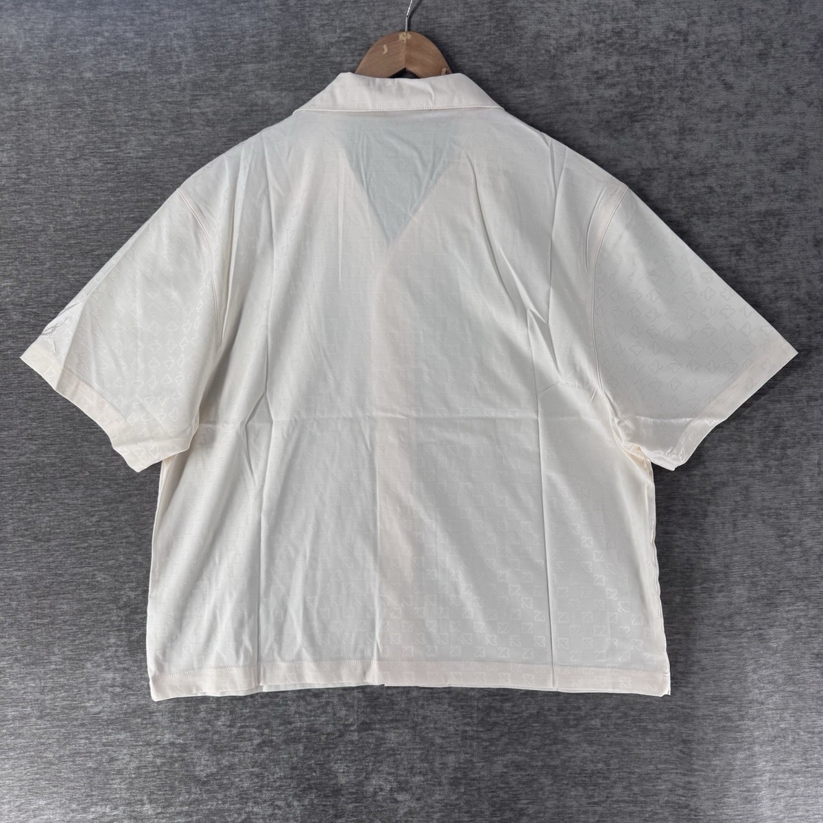 Nike Jordan 23 Monogram Men's Button-Up Shirt Cream Size Large