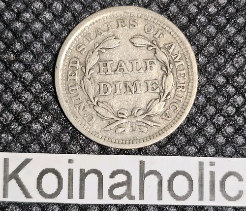1857 Sitzende Freiheit HALBER GROSCHEN sehr schön 90% Silber, über 150 Jahre alt! - Bild 4 von 6