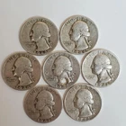 Lot Of 7 SILVER 1940's Washington Quarters (Exact Coins Shown) #00-22