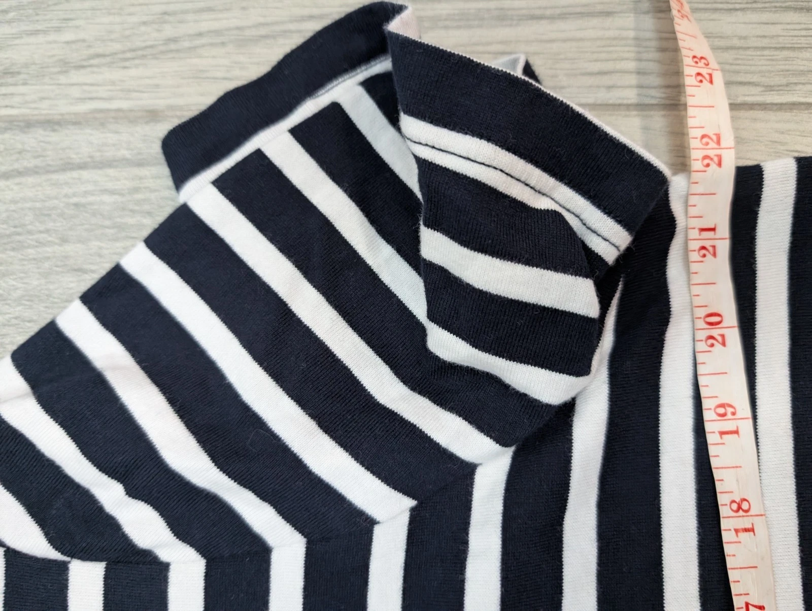 Abito T Shirt Kate Spade XL Bue Bianco Righe Girocollo Manica Corta Maglia 196