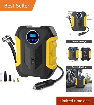 High-Performance 12V Digital Air Compressor with Bright LED for Dark Conditions
