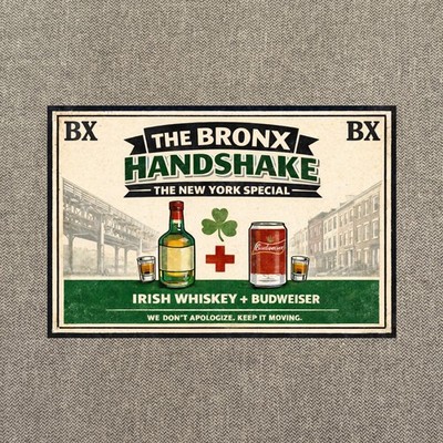 The Woodlawn Bronx Handshake Metal Sign 12  Bar Poster Ireland Irish NY