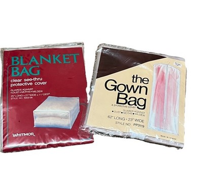 VTG Whitmor Blanket Storage Zipper Bag + Gown Bag NOS granny Core Retro Protect