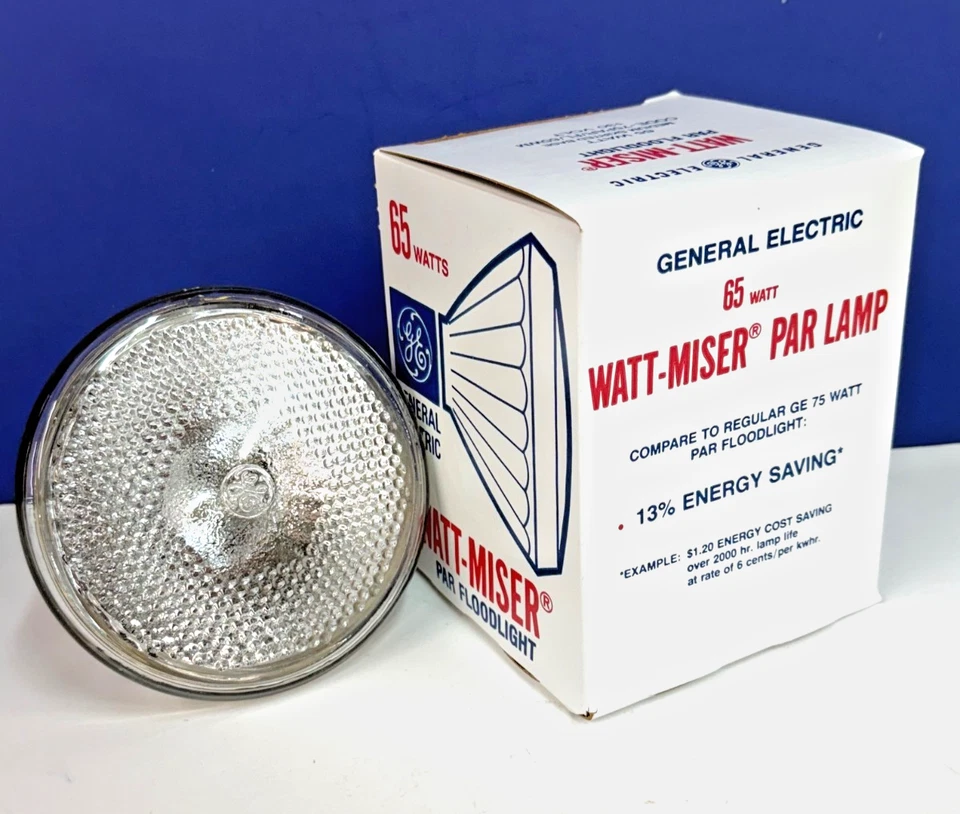 75PAR/FL/65WM 65W 130V Clear Floodlight Non-LED LIGHT BULB Lamp Miser GE 12805GE - Image 2 of 3