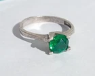 Vintage Beautiful Ring Green stone Sterling Silver 925 Women's Jewelry size 6.75