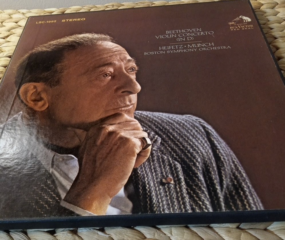 BEETHOVEN Violin Concerto Heifetz/Munch RCA Shaded Dog LSC-1992 1 LP Box VG+