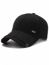 Men s Solid Black Baseball Cap Adjustable Sun Hat for Travel, Beach, Halloween