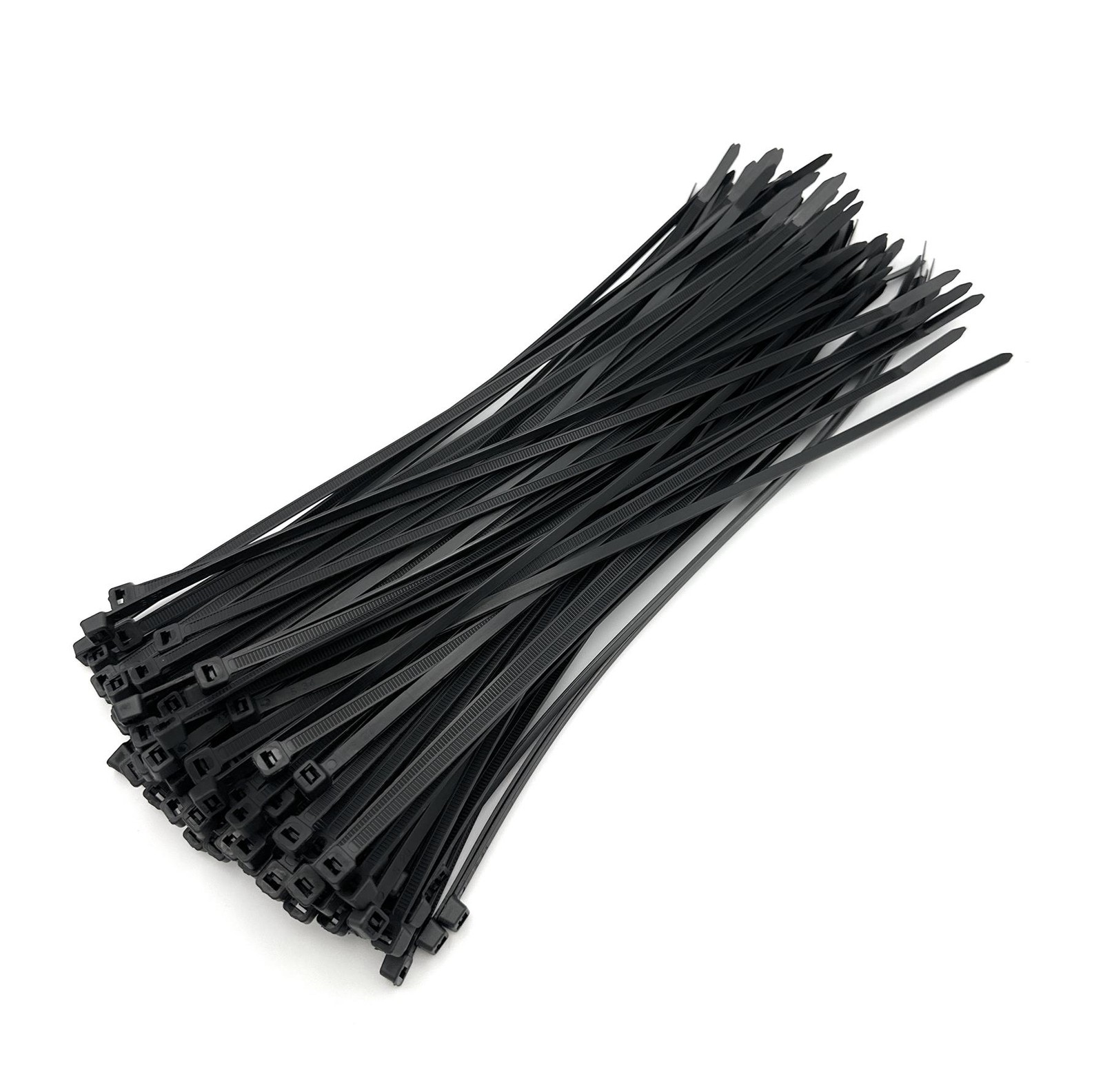 Black Weather Resistant Nylon Cable Ties 300mm x 4.8mm Pack of 100