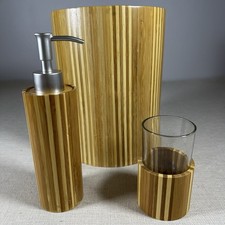 Crosill three-piece bamboo bathroom accessory set