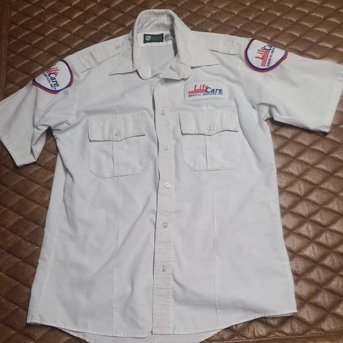 LifeCare Medical Services EMT Shirt Size Medium, Button Down Uniform