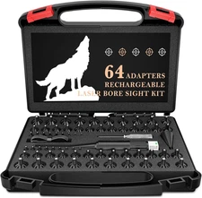 USB Rechargeable Green Laser Bore Sight Kit with 64 Adapters for All Calibers
