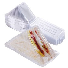 100PC Triangle Disposable Sandwich Packaging Box Integrated Lid Sandwich Holder.