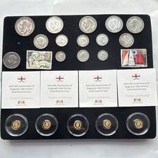 24k gold & silver coins British Gold Proof £5 Coin Lot with Stamps & Spec Cards