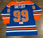 Wayne Gretzky NHL Edmonton Oilers Signed Hockey Jersey XL COA 0742