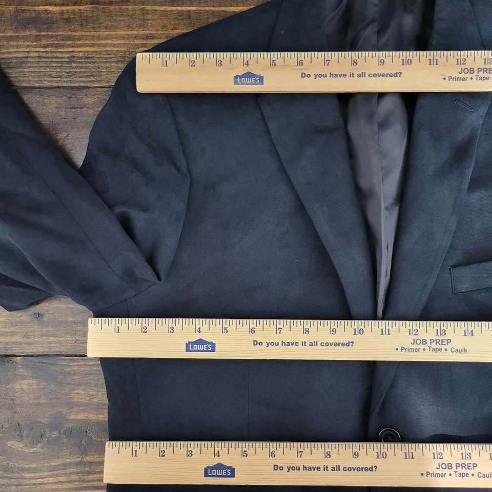 Tasso Elba Men's Sport Coat Blazer Two Button Suede Deep Navy Polyester 42S - Image 2 of 4