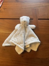 Blankets and Beyond Teddy Bear Security Blanket White Gray Dots Lovey Baby
