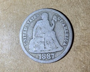 1887 S VG Seated Dime ZZ101 