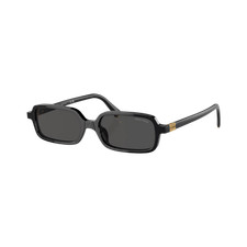 Miu Miu MU11ZSF 16K5S0 Sunglasses Women Black Dark Grey Rectangle 52x15x140 New