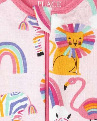 C1 !WOW! NWT 2T The Children's Place RAINBOW ANIMALS Footless Pajamas Sleeper - Picture 2 of 2