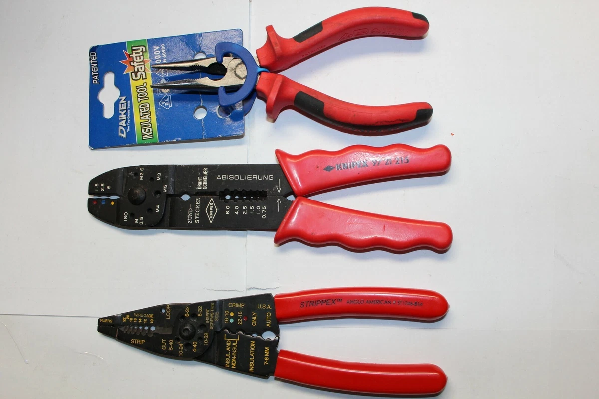 KNIPEX DAIKEN INSULATED CRIMPER Stripper PLIERS MIXED SET 3pc USA GERMANY