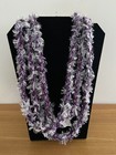 Neck Warmer - Handmade - New Necklace Fuzzy Yarn Purple & Gray Adjustable /