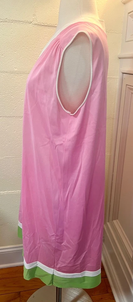 Conjunto de Camisón y Bata De Colección Años 60 Rosa, Blanco, Verde Nylon Mod Camisón Lencería Talla M Foto 4 de 4