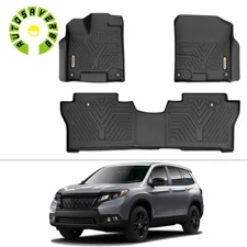3D Floor Mats for 2019-2025 Honda Passport All Weather Non-Slip TPE Floor Liners