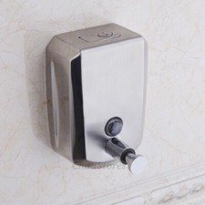 Commercial Stainless Steel Wall Mount Manual Liquid Soap Dispenser Restroom 17oz