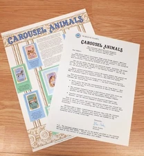 Authentic Carousel Animals World Of Stamps Collectible Series W/ COA **READ** 