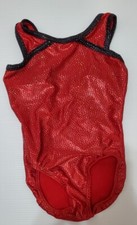 Girl's Motionwear Leotard Sz Child 6x-7 Red Sparkly