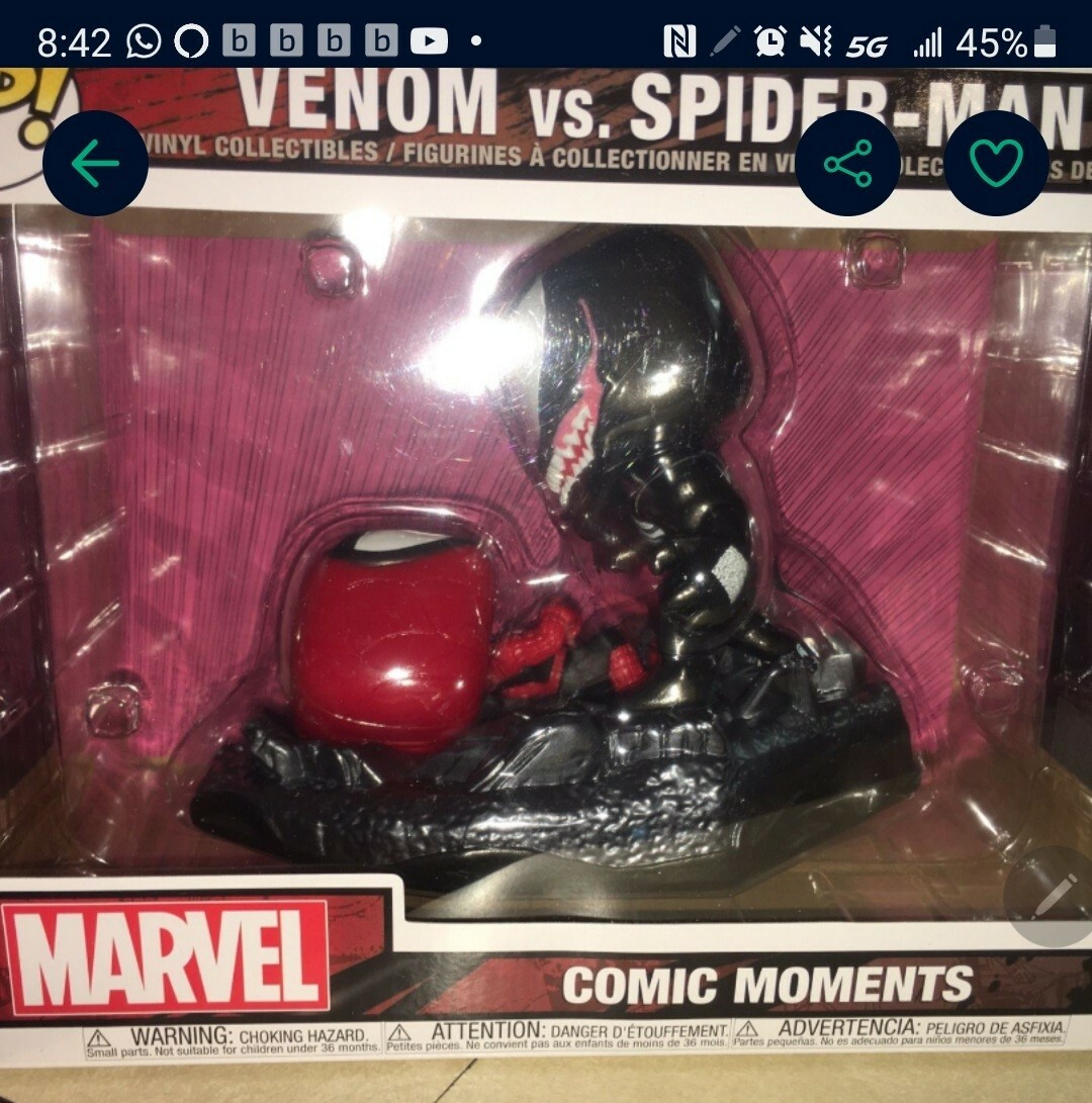 Venom vs Spiderman Funko with Comic | eBay