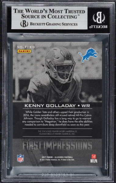 POP 1 Kenny Golladay BGS 8.5+: 2017 Panini Illusions Memorabilia Blue Gisto /100 - Image 2 of 3