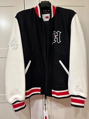 Tommy Hilfiger Lewis Hamilton varsity jacket leather sleeves