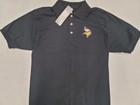0730 NFL Team Apparel MINNESOTA VIKINGS Football Polo Shirt BLACK New