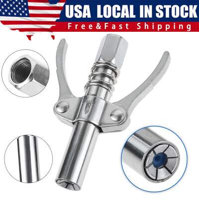 Grease Gun Coupler Double Handle High Pressure Quick Release Lock Oil Nozzles