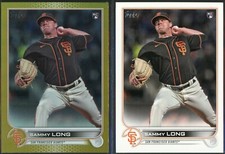 2022 Topps Series 1 Sammy Long RC #308 Gold Foil Parallel & Base - Pair