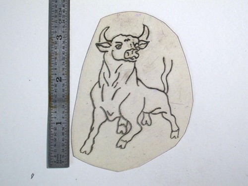 vtg 1960s 70s Tattoo Flash acetate stencil Animals Bull AN1