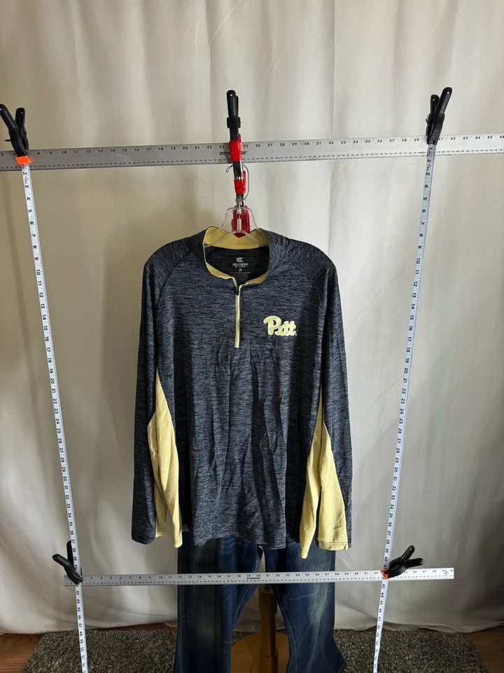 Colosseum Pitt Pittsburgh Zip Sweater Shirt Large L - Image 2 of 4