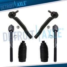 6pc Front Inner Outer Tie Rods w/ Rack Boots for 2004- 2009 2010 Toyota Sienna