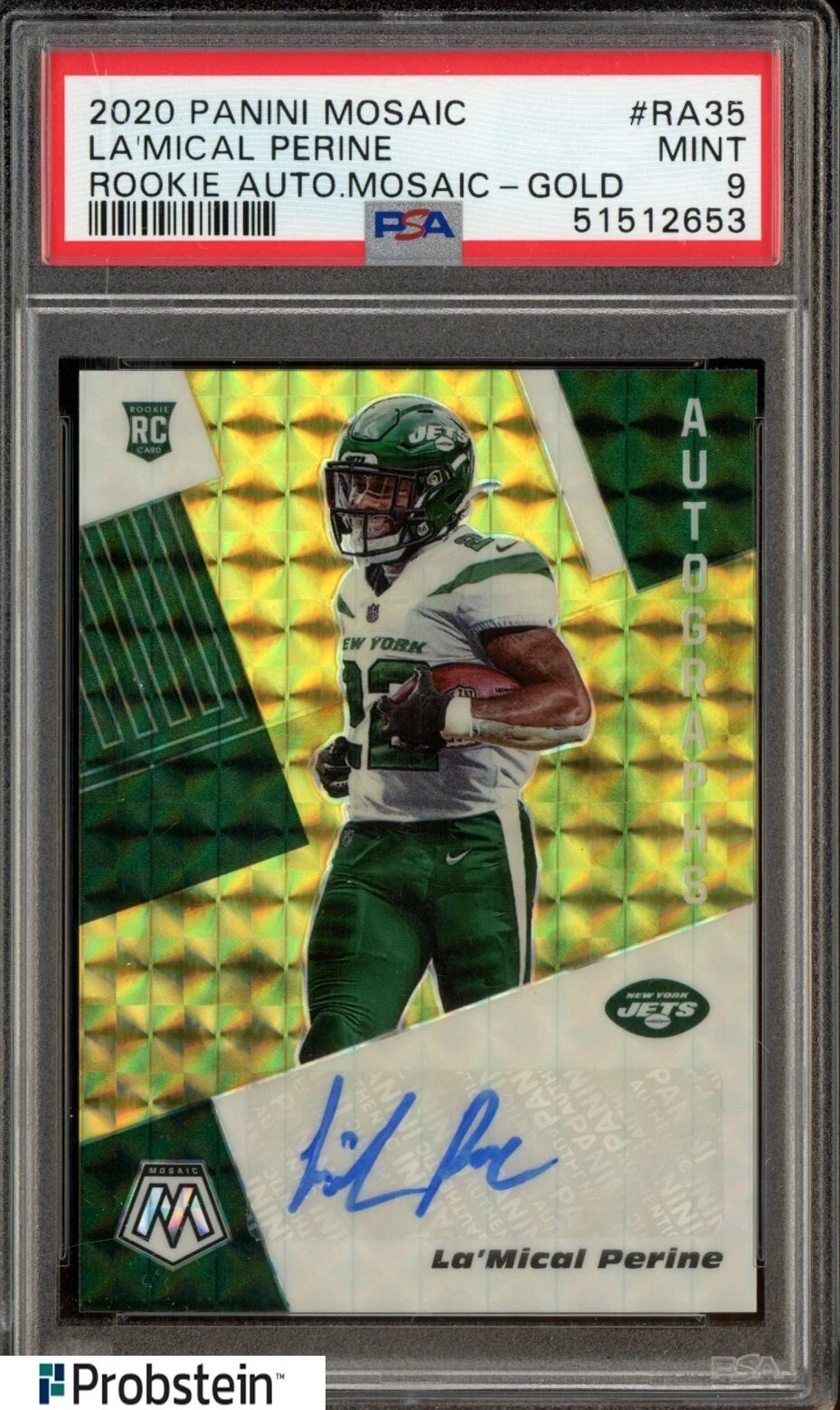 La'Mical Perine Panini Mosaic Rookie Autographs Mosaic #RA35 Gold