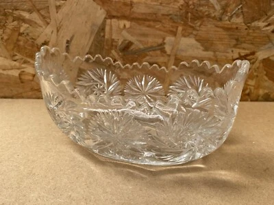 Ancienne Coupe Centre de Table Cristal Taillé Années 50 Vintage #B258 - Photo 1/4